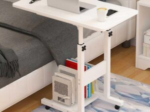 BAKAJI Scrivania Regolabile 60x40 cm, Bianco