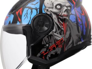 Casco LS2 Airflow II Zombie Nero Rosso Blu M
