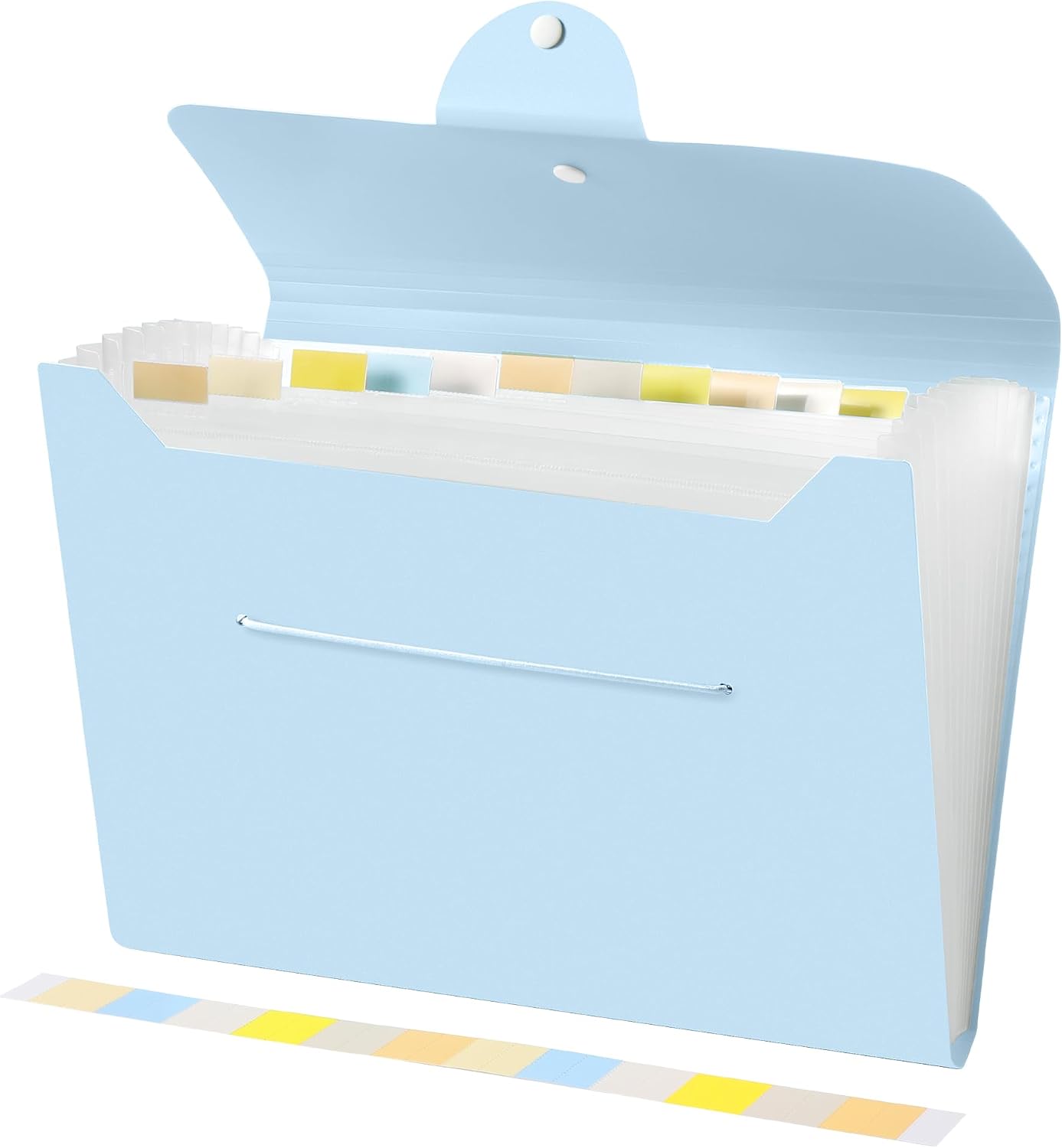 Brencco Cartelletta Porta Documenti A4 con 12 Scomparti Blu Chiaro