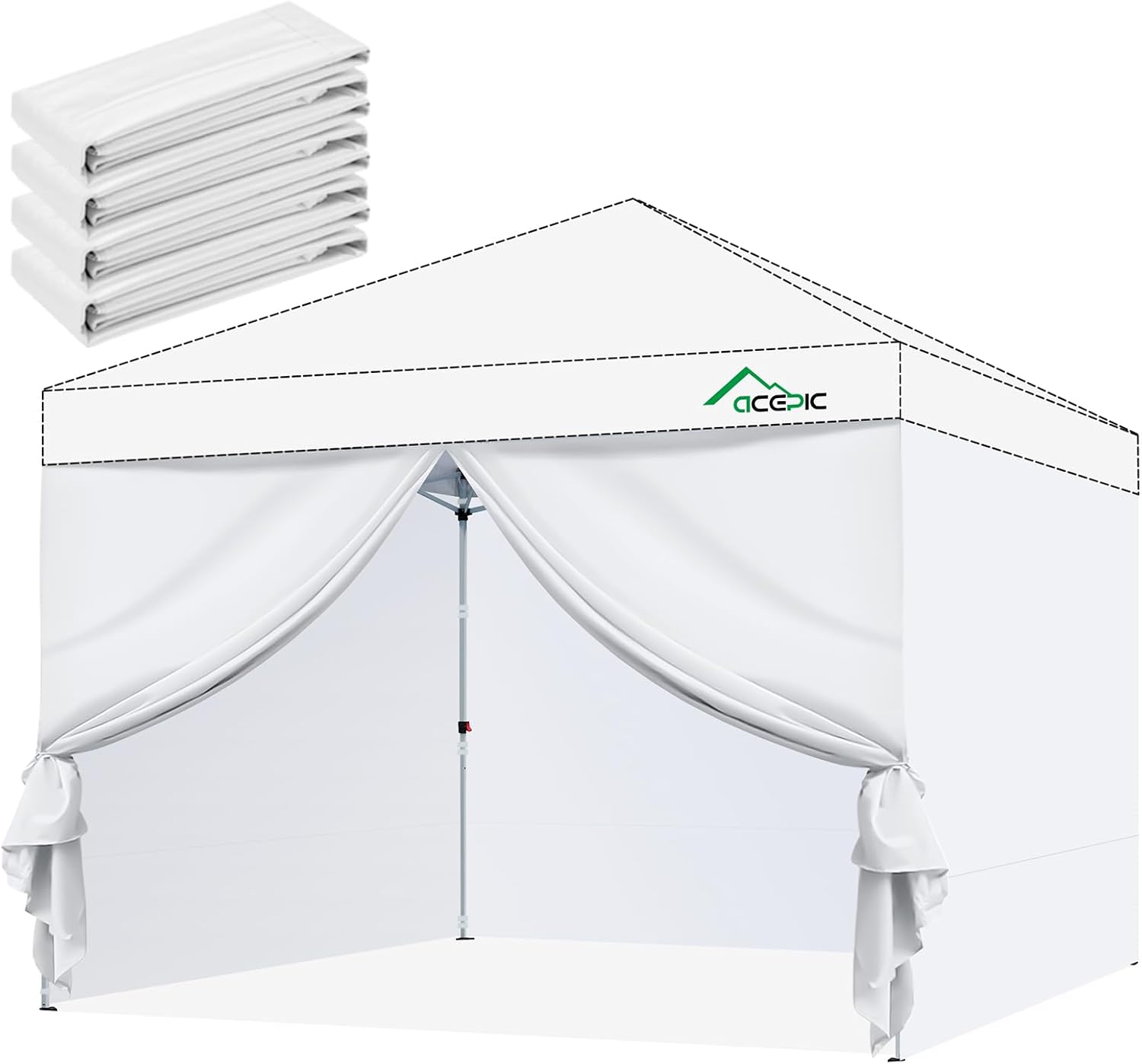 4 Pareti Laterali per Gazebo 3x3 Impermeabili e Anti-UV
