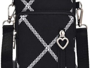 Borsa a tracolla donna in nylon con porta cellulare
