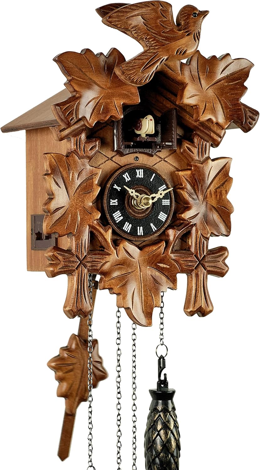 Orologio a cucù Eble in legno 22 cm con 10 melodie