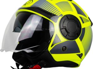 One by Camamoto Casco Alfa 2.0 Jet/Demi-Jet - Giallo Fluo Grigio Opaco - Taglia L