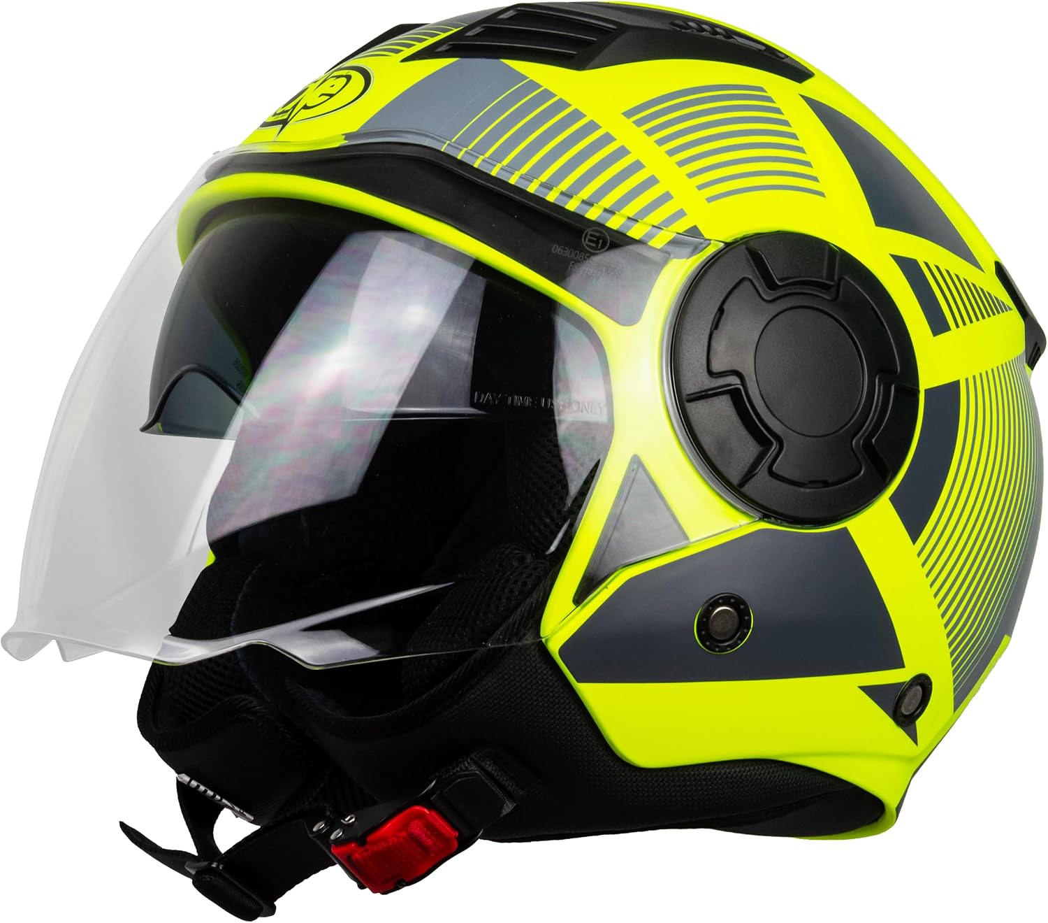 One by Camamoto Casco Alfa 2.0 Jet/Demi-Jet - Giallo Fluo Grigio Opaco - Taglia L