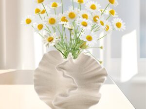 Vaso in ceramica corallo beige per interno moderno