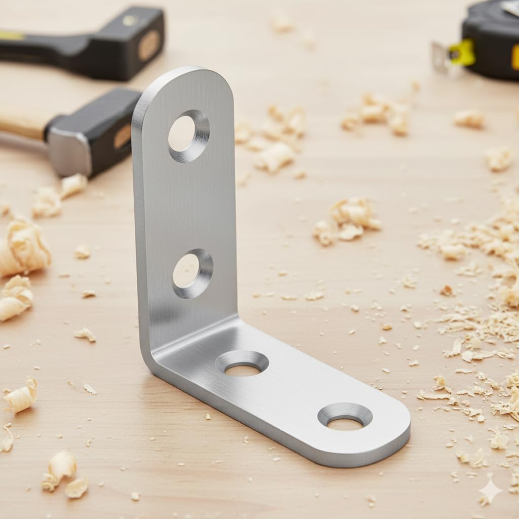 Staffa angolare ferro 4x4 cm - 10 pezzi per mobili
