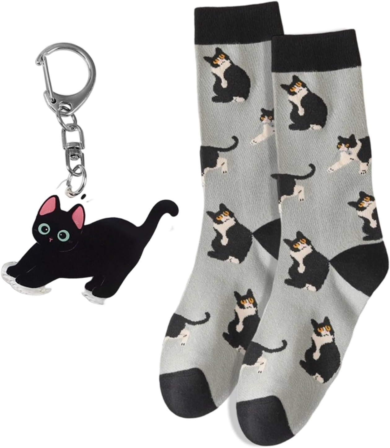 Calzini Gatto Donna: Idea Regalo Originale con Portachiavi
