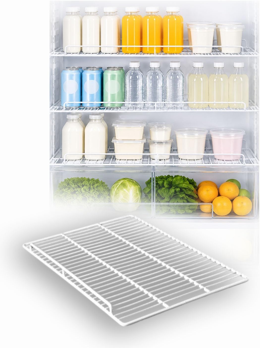 Ripiano a griglia in acciaio per frigo e vetrina refrigerata