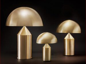 Oluce Atollo 239 Lampada da Tavolo Oro Dimmerabile