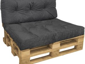 Set Cuscini Pallet VOUNOT Grigio 120x80 cm con schienale