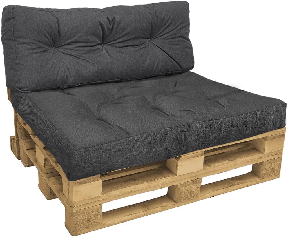 Set Cuscini Pallet VOUNOT Grigio 120x80 cm con schienale