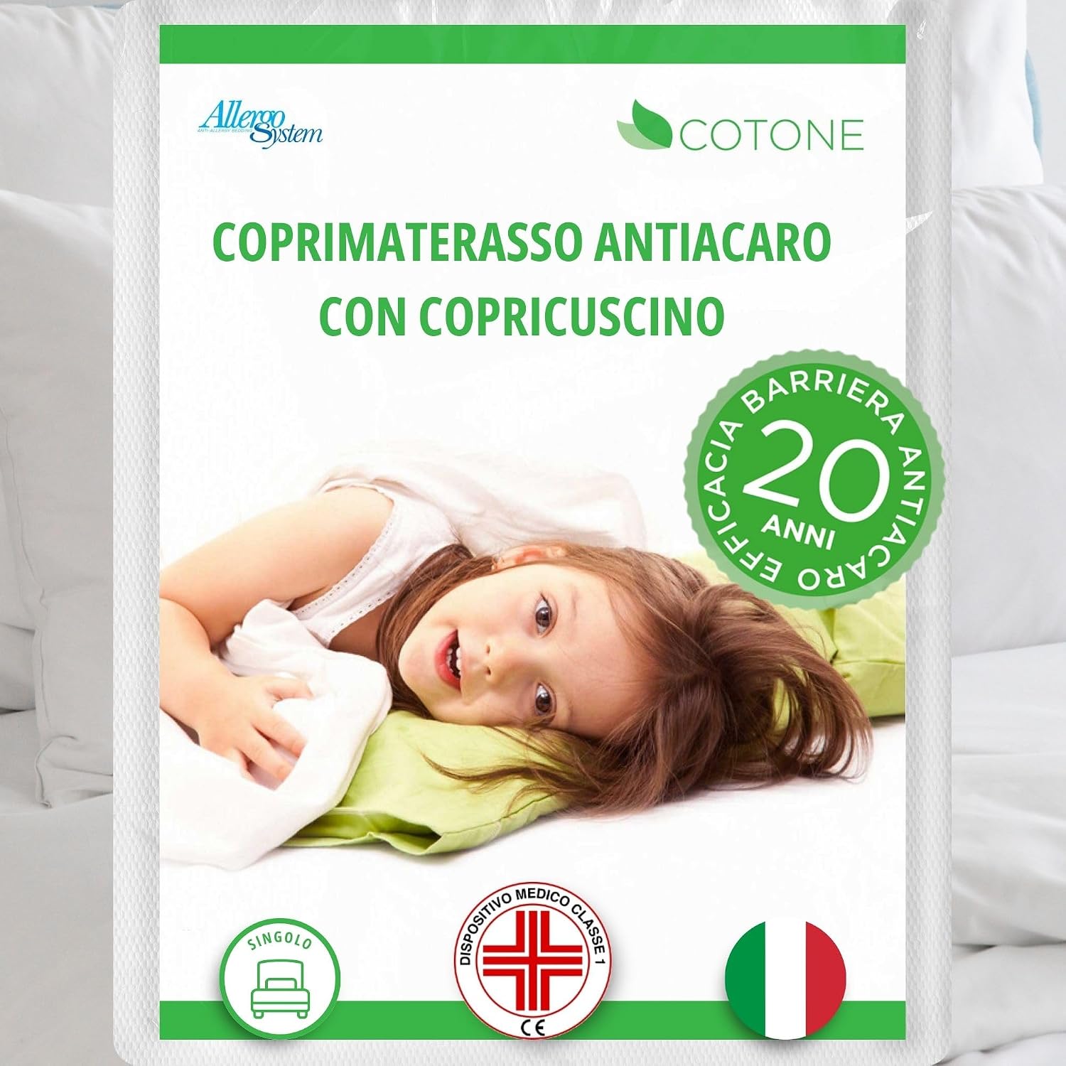 Coprimaterasso Antiacaro Singolo 90x200cm - Allergosystem