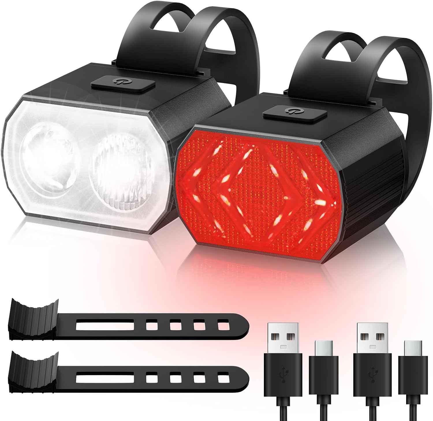 Blendura Luci Bici LED USB Ricaricabili - Ant. e Post.