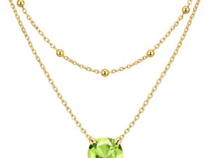 Collana Peridoto Donna Doppia Catena Oro 18K