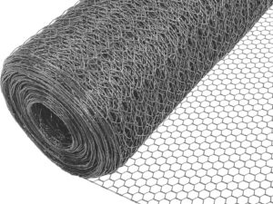VOUNOT Rete Metallica Plastificata 25mm - 1x25m Grigio