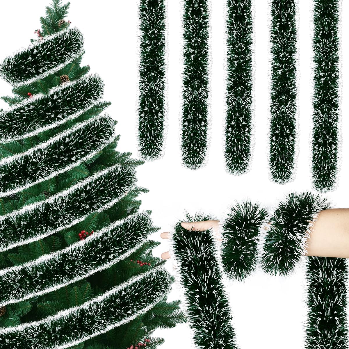 Ghirlanda Natale Verde 10M - Decorazioni Festive MQIAN