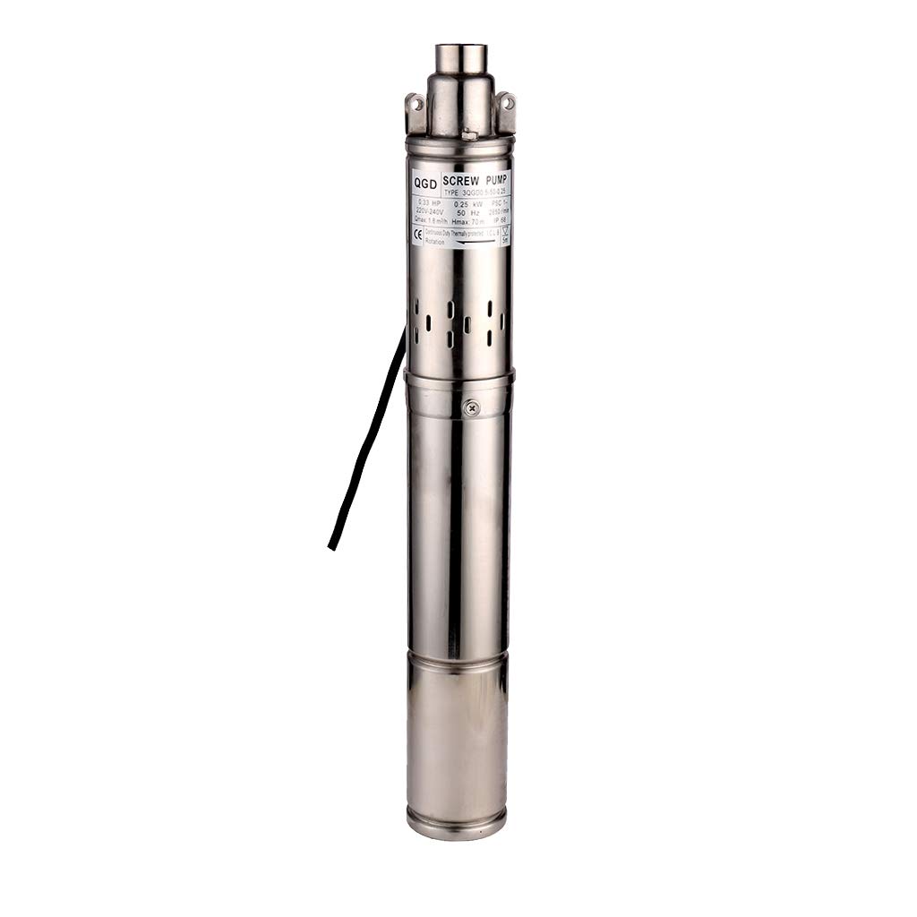 Pompa sommersa 250W per pozzi profondi, 1800L/h