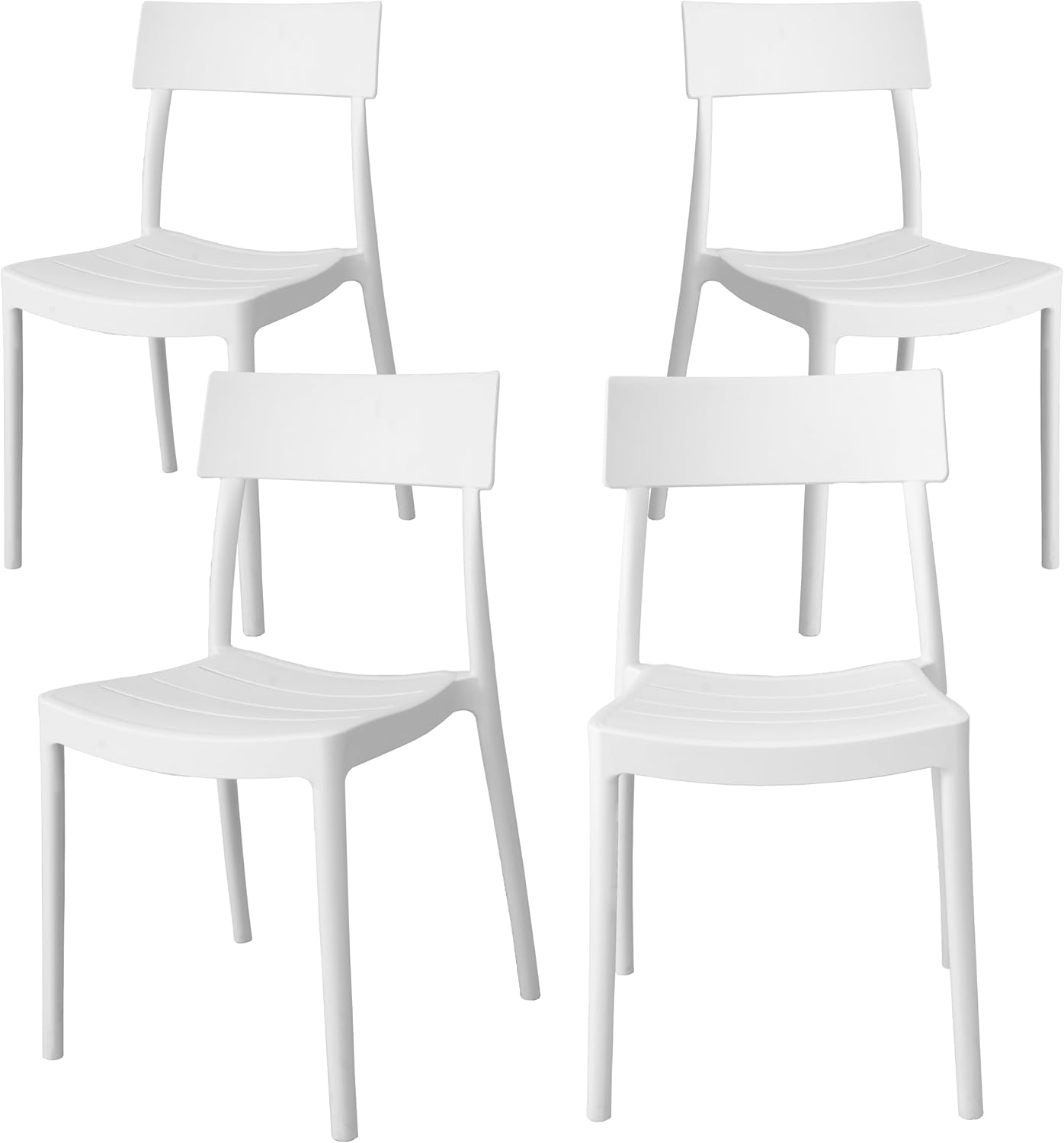 Sedia Roma Gardenia in Polipropilene Bianco - 4 Pezzi