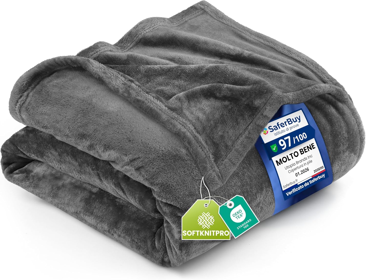 Coperta Pile Utopia Bedding 150x200 cm - Grigio 300 GSM