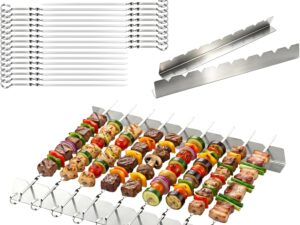 Set BBQ 30 spiedini inox + griglia arrosticini 40 cm