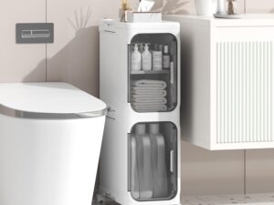 Mobile bagno Enjinkail 21x67x34 cm, plastica impermeabile, 2 ripiani