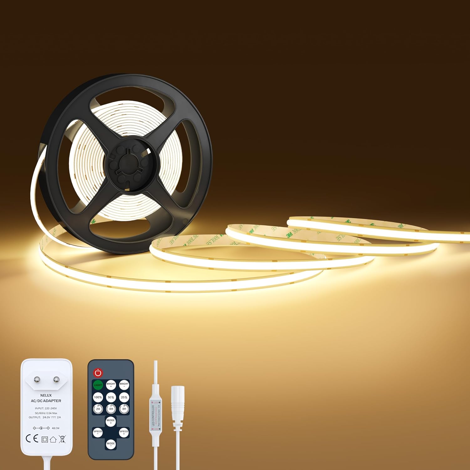 Striscia LED COB 2m Bianco Caldo 2700K NELUX