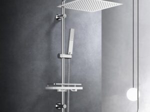 Görbach Colonna Doccia Inox con Soffione 30x30 cm