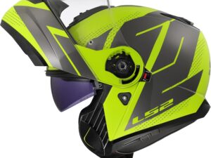 LS2 STROBE II Modulare, Giallo/ Grigio XL, Visiera parasole