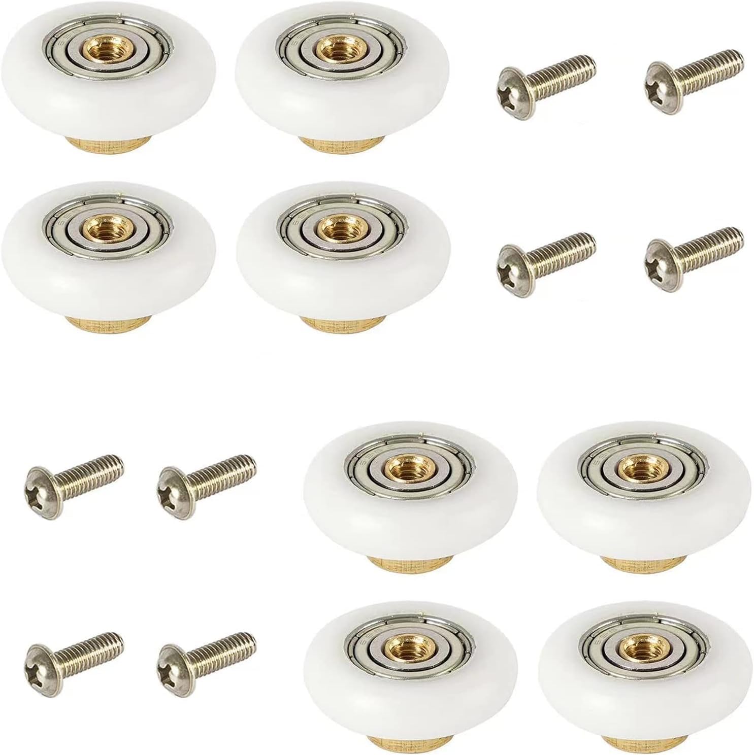 8 Cuscinetti ricambio per porte doccia, diametro 19 mm