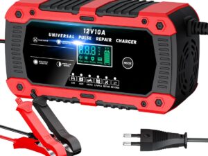 Caricabatterie Auto 12V 10A Portatile con LCD - RYQLVOT