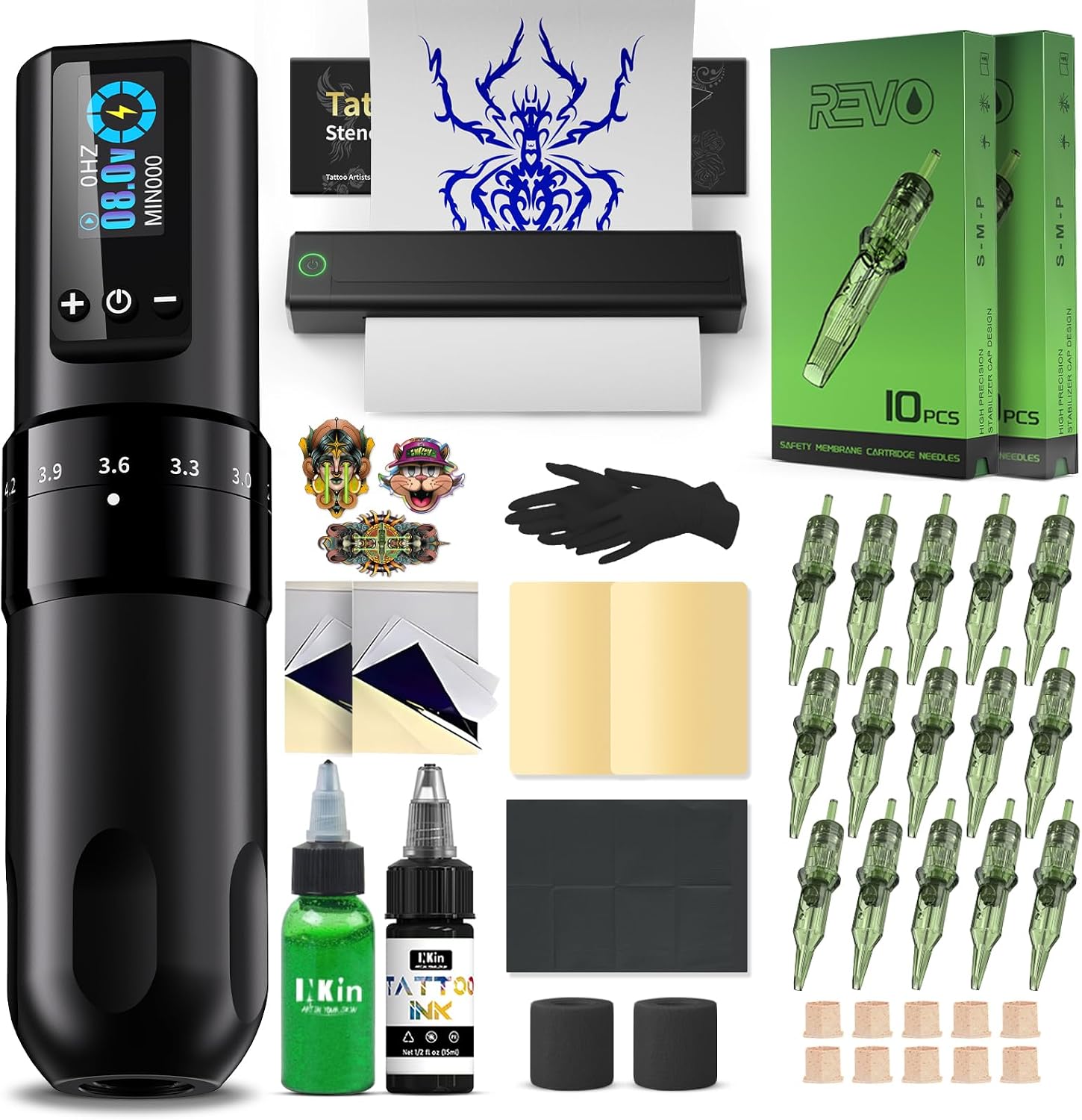 Kit Tatuaggi Professionale INKin Wireless con Corsa Regolabile