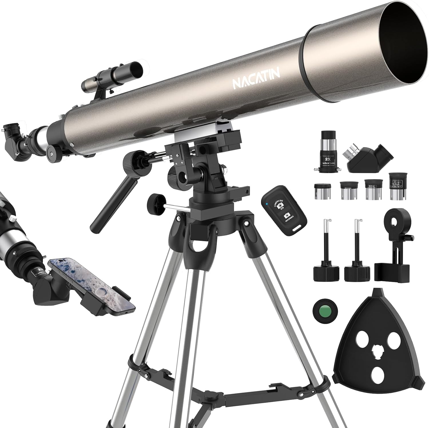 Telescopio rifrattore 900mm 102mm con supporto Altazimut