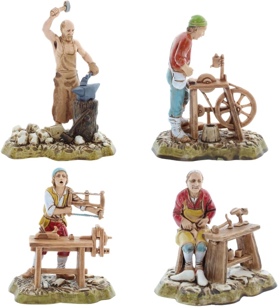 Set 4 Mestieri Napoletani Presepe Moranduzzo Cm 10