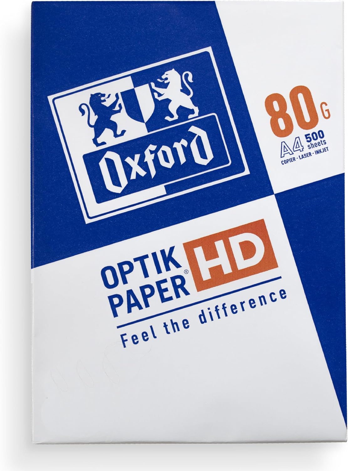 Carta A4 Oxford 80gsm, 1 Risma 500 Fogli Bianca