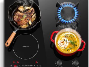 SNDOAS Piano Cucina Misto Gas-Induzione 4 Fuochi 7500W