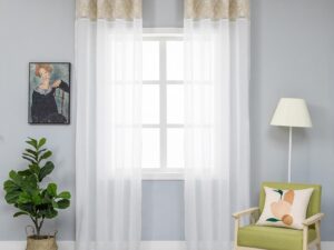 Tende Shabby Chic Bianche con Rose - 2 Pannelli 140x280 cm