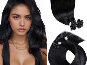 Extension Capelli Veri Cheratina LaaVoo Nero Jet 50 Ciocche