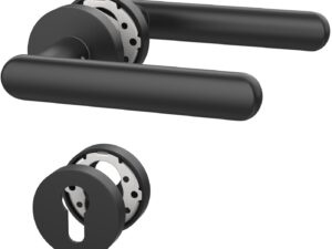 Amerdeco Maniglia Porta Blindata Nero Alluminio - Set PZ