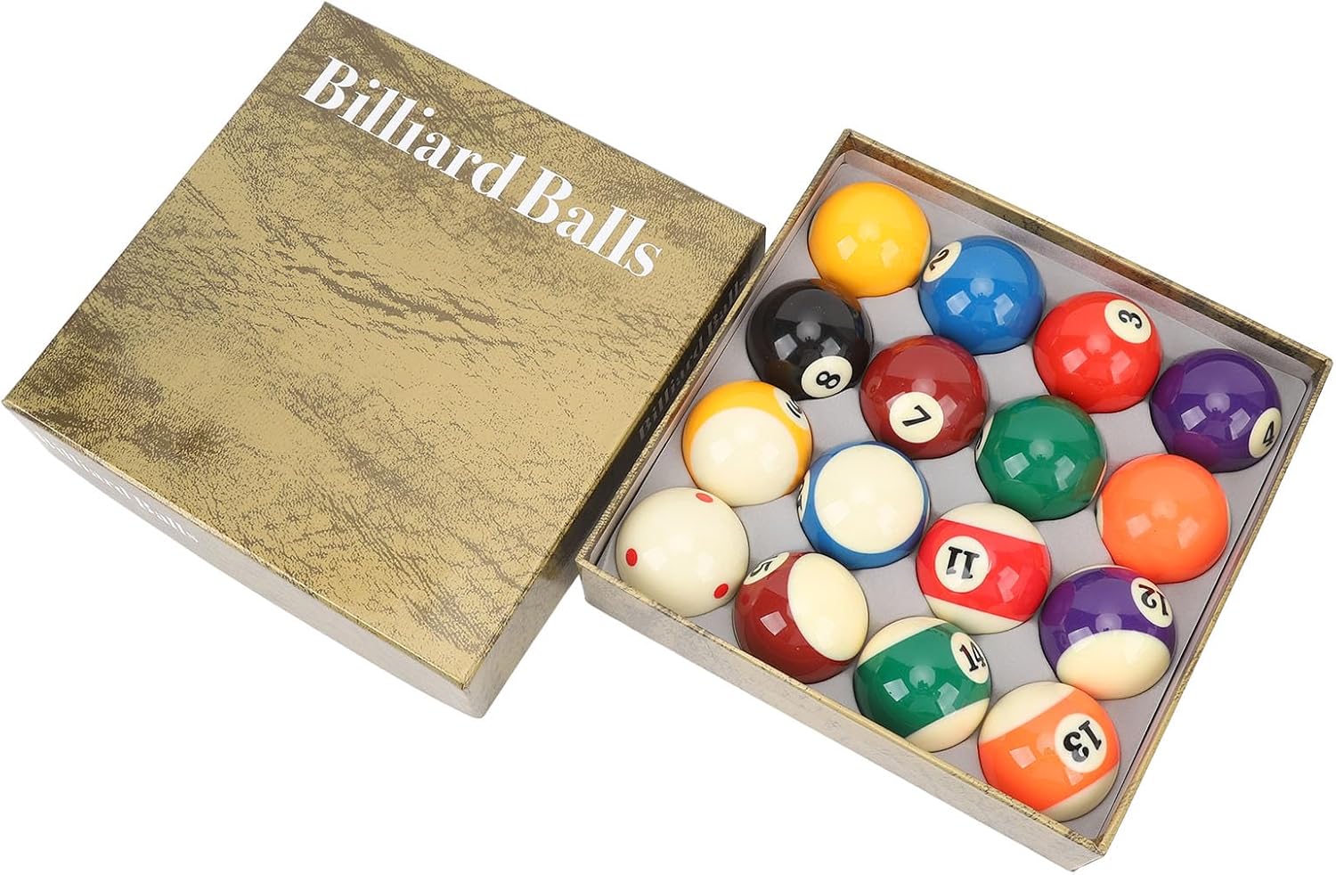 BuyWeek Set 16 Palline Biliardo Resina 5,72 cm