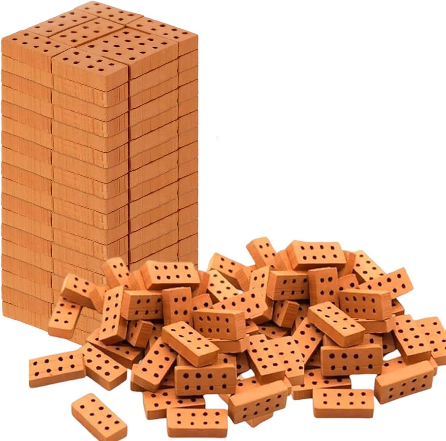 Yotlein100 Mini Mattoncini Rossi 2x1x0.5 cm per Costruzioni
