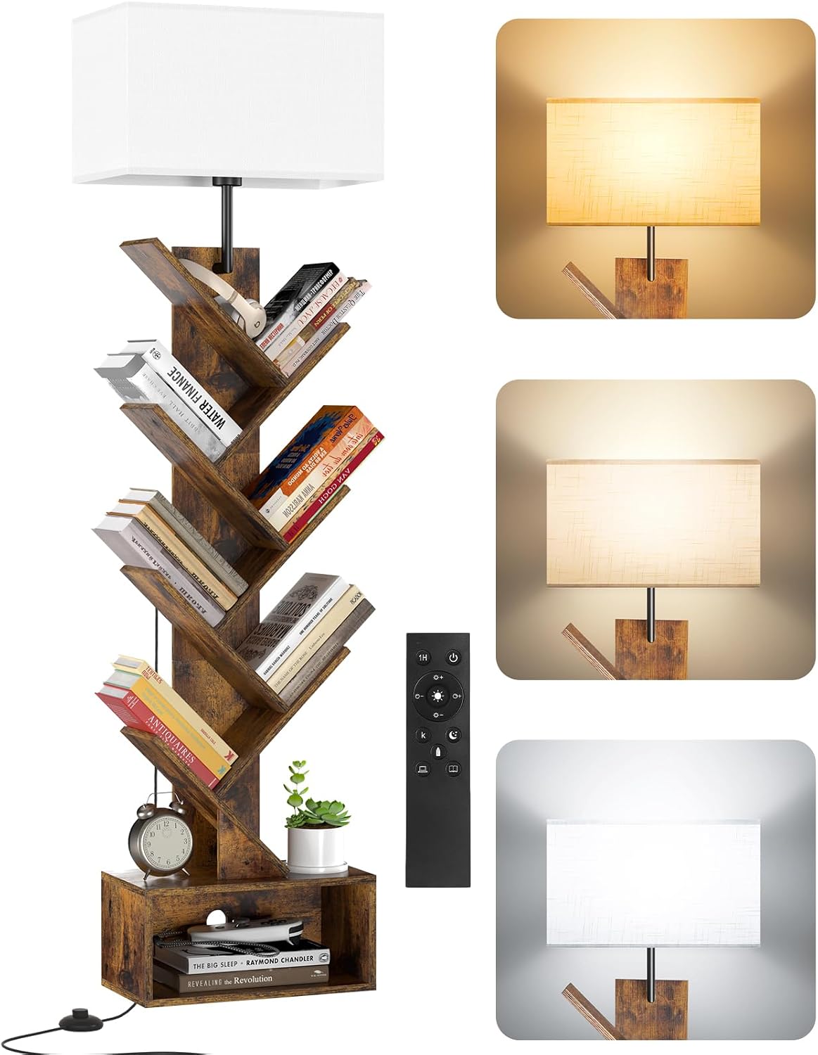 Libreria a forma di albero con luce integrata - Storage Rustic Brown