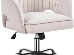 Sedia da ufficio ergonomica Yaheetech con velluto crema