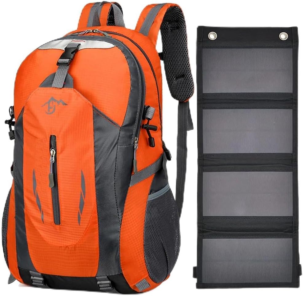 Zaino Trekking 40L con Pannello Solare 20W USB