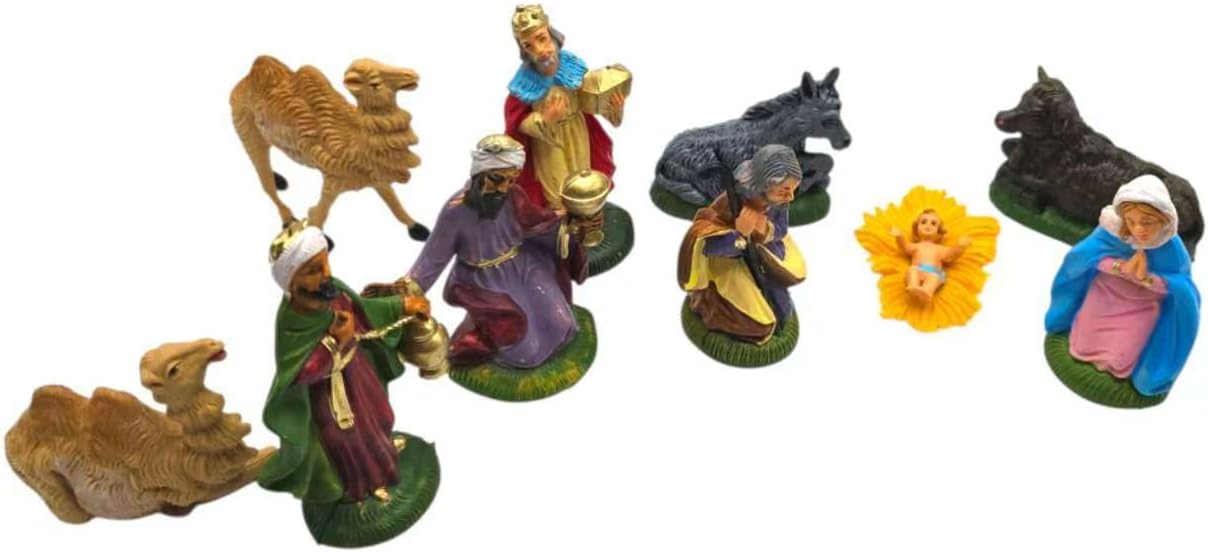 Arkamii Set 10 personaggi presepe dipinti a mano Italia