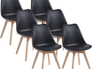 Set 6 sedie da pranzo moderne nere DEWINNER