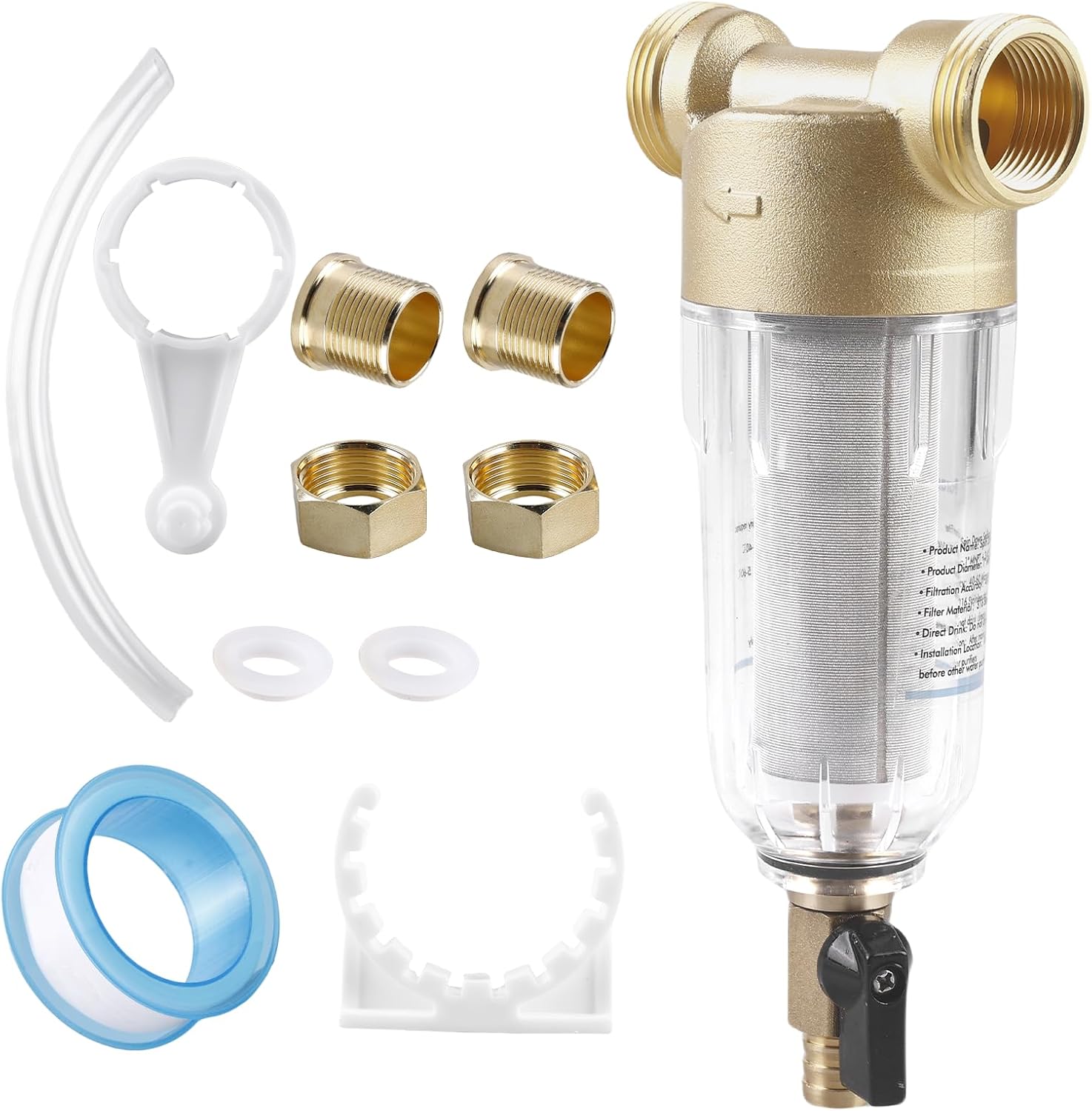Filtro Spin-Down 3/4" per acqua - Riutilizzabile in rame