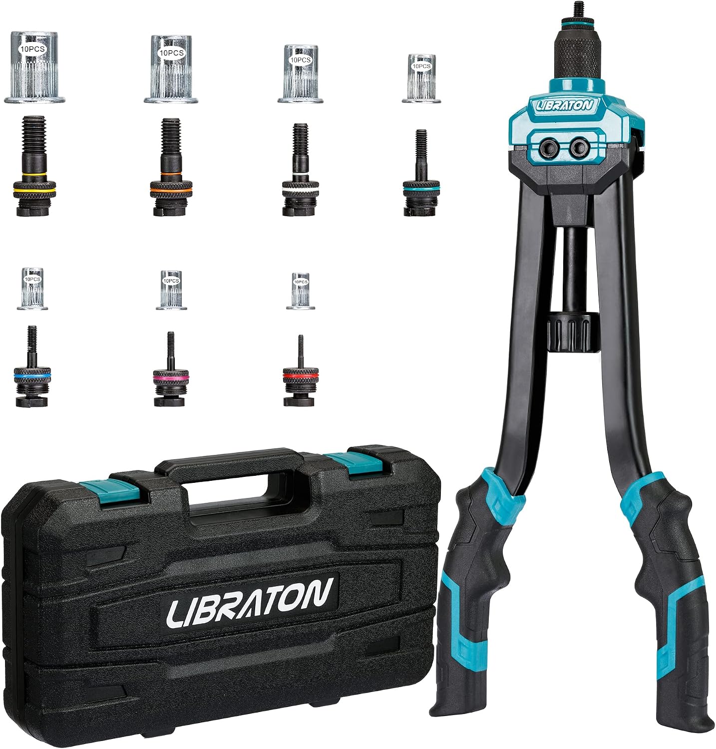Libraton Rivettatrice Professionale con Kit 70 Dadi