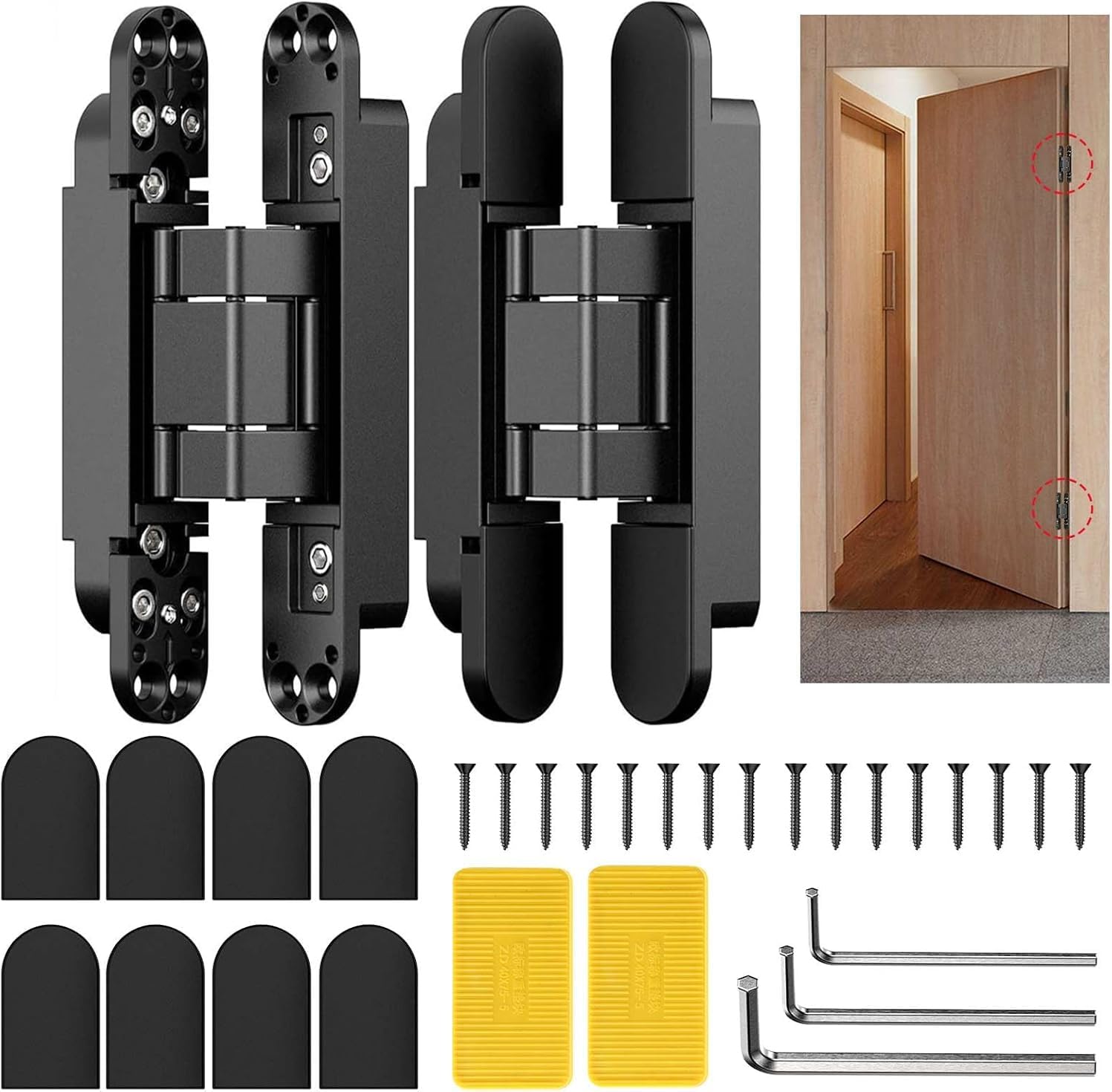 Cerniera Nascosta 17,7cm per Porte in Legno - Hanured