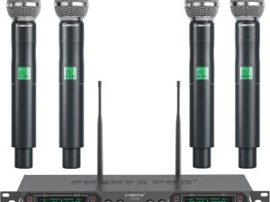 Sistema microfono wireless UHF 4 canali Phenyx Pro PTU-5000-4H