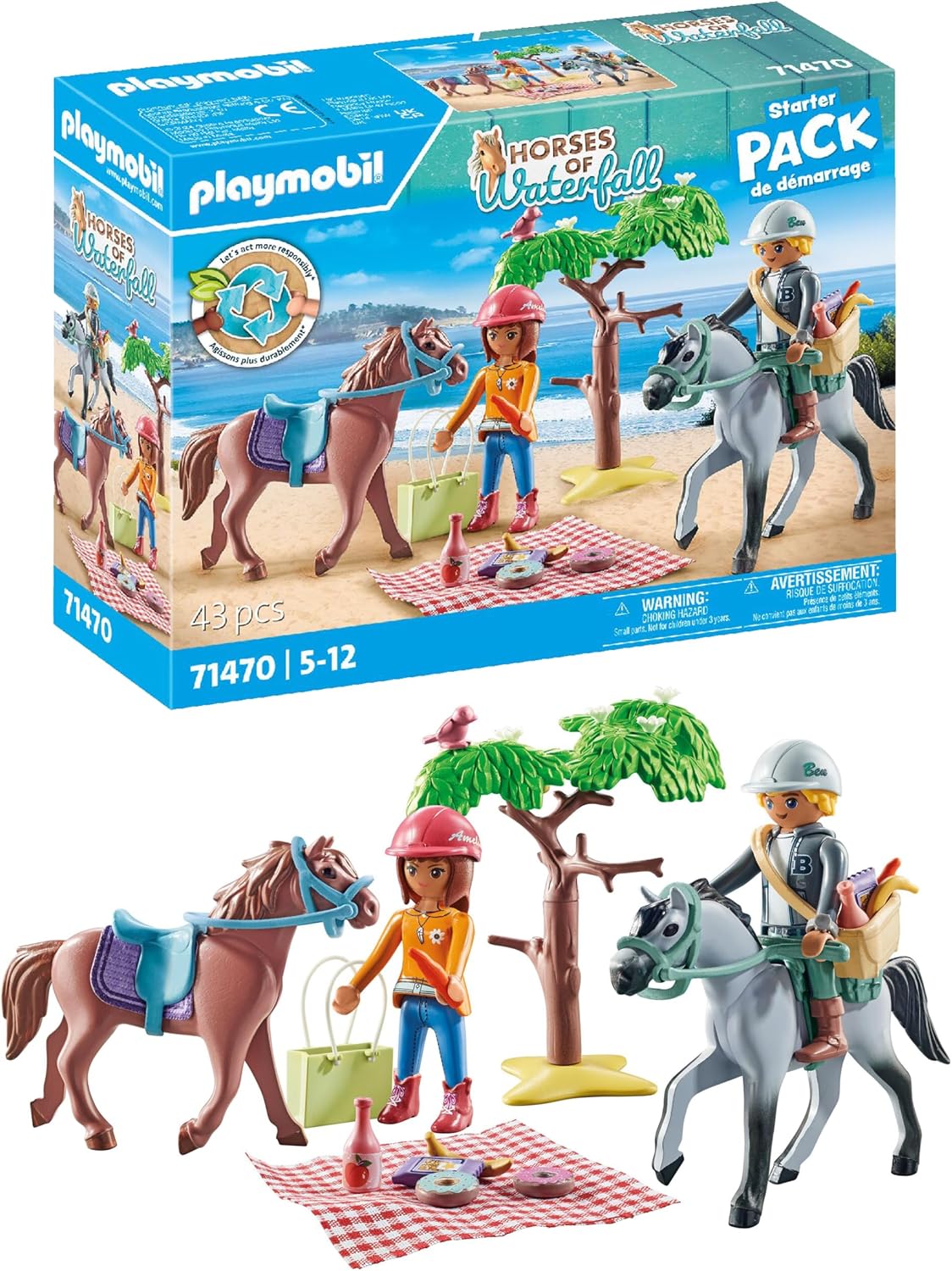 PLAYMOBIL 71470 Amelia e Ben: Gita al mare con cavalli